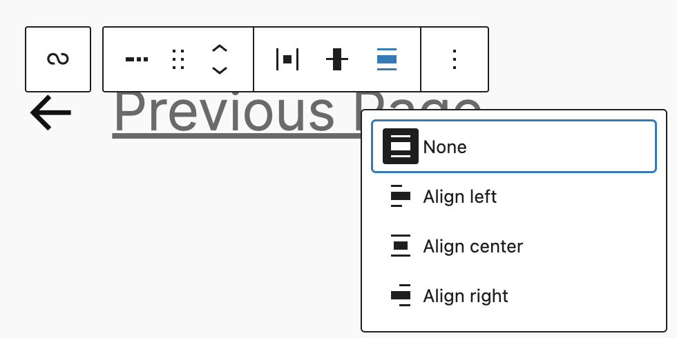 Change Alignment in the Pagination block